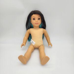 American Girl 18 in Doll Turquoise Blue And Black Hair Brown Eyes Light Skin